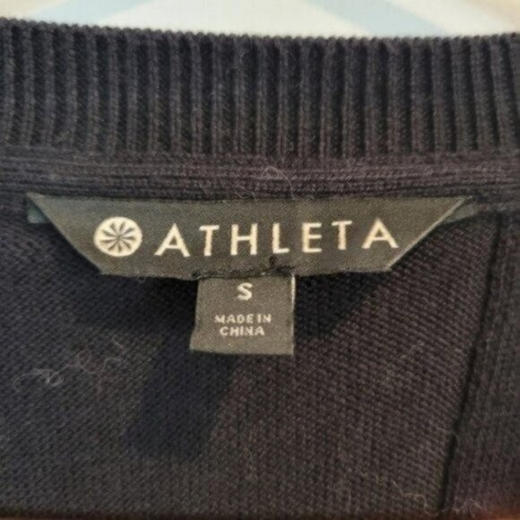 Athleta | Highlands Crossback Split Back High low Sweater Black - Picture 4 of 10